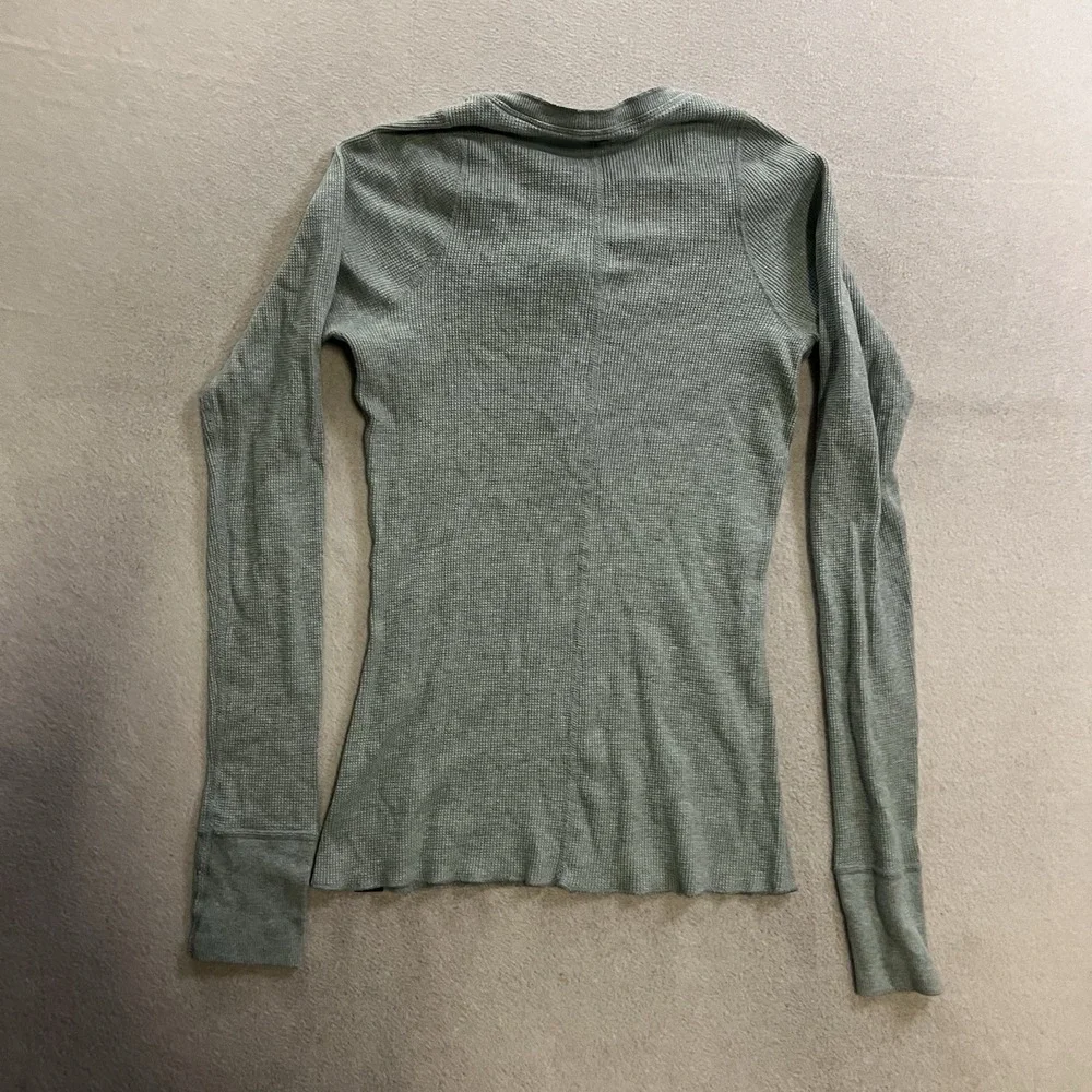 Prana Henley Shirt Women's Size Medium Blue Henley Thermal Long Sleeve